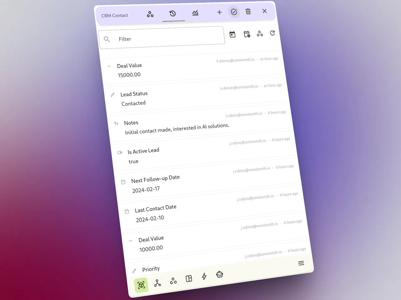 Entity change history and audit trail
